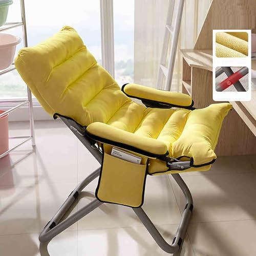 LFHWHKJ Klappbarer Schaukelstuhl for Camping, übergroße Gartenstühle, tragbarer Computerstuhl, Freestyle-Lazy-Sofa-Liegestuhl, DREI Höhenstufen, leicht for drinnen und draußen, trägt 180 kg(Yellow) von LFHWHKJ