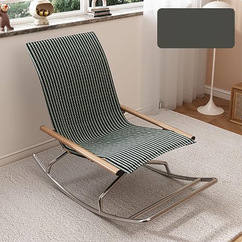 LFHWHKJ Klappbarer Schaukelstuhl for Camping, übergroße Gartenstühle, tragbarer Lazy-Sofa-Stuhl, Freestyle-Schaukelstuhl, Strandstuhl, leicht for drinnen und draußen, Terrasse, Garten(Green Stripes) von LFHWHKJ
