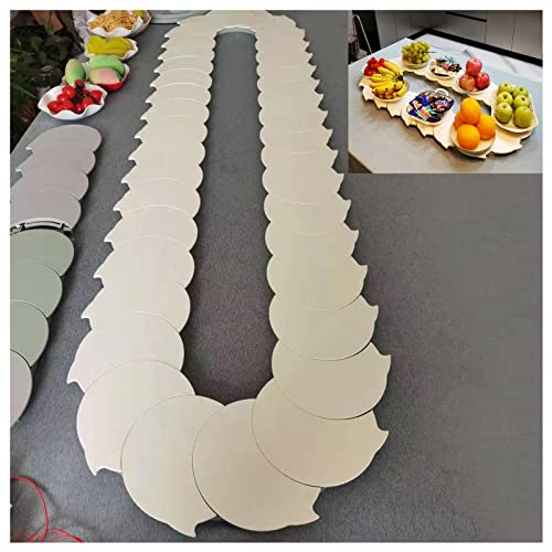 Drehbarer Langer Tisch Servierplatte Drehbar Manuelles Esstablett Abnehmbare Modulare Drehplatte Längenverstellbarer Ovaler Esstisch (1/1,2/1,4/1,6/1,8/2m) von LFIEVO