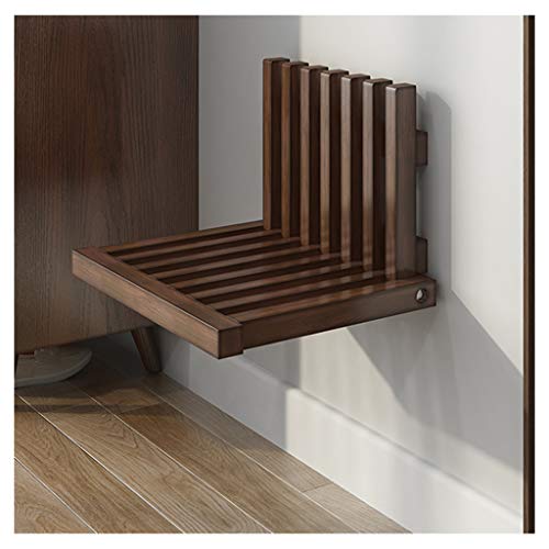 LFIEVO An Der Wand Montierter Klappschuhhocker Ultrad¨¹nner Verdeckter Verandastuhl Massivholz 150 Kg Tragend Einfache Installation Umweltfreundlich (Brown) von LFIEVO