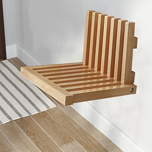 LFIEVO Wandverkleidung Duschsitz Schuhbank Aus Holz Badsicherheitshilfe Höhe Frei Positionierbar für Flur Badezimmer Wohnzimmer Tragkraft 150kg von LFIEVO
