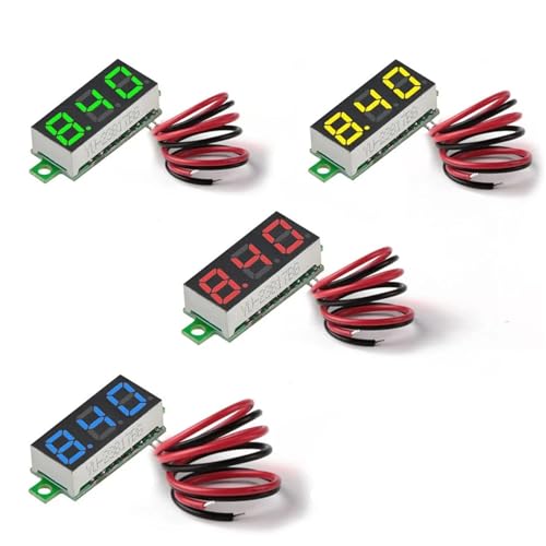 0,28 Zoll DC LED Digital Voltmeter 0-100V Spannungsmesser Auto Auto Mobile Power Spannungstester Detektor 12V(Yellow,DC2.5V-30V Two line) von LFJQFQR