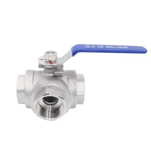 1/2" 3/4" 1" 1-1/4" 1-1/2'' 2" 3-Wege-Kugelhahn aus Edelstahl mit Gewinde DN15~50 Kugelhahn T-Typ L-Typ 1 Stück(1",L Type) von LFJQFQR