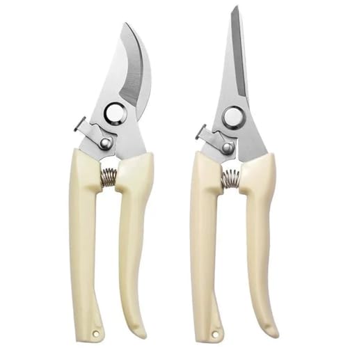 1/2PCS Edelstahl Beschneiden Schere Schneiden Multifunktionale Blume Baum Zweig Bypass Garten Pruner Hand Scher Clipper Werkzeuge(Bending And Straight) von LFJQFQR