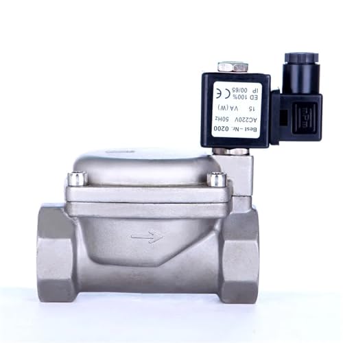 1-1/2 "Edelstahl Hochdruckventil 110 V 24 V 12 V 24 V Normalerweise geschlossen 1 Stück(BSP_12VDC_NBR-SEAL) von LFJQFQR