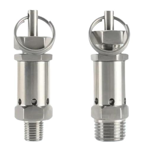 1-10Bar 1/4 "3/8" 1/2 "männlichen 304 Edelstahl Sanitär Druck Relief Sicherheit Ventil Einstellbare Frühling Homebrew(10 Bar (1 Mpa),3l8 BSPT Male) von LFJQFQR