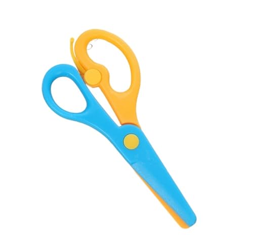 1 PCs 137mm Sicherheitsrunde Kopf Kunststoffschere Schüler Kinder Papier Schneiden Schergen Lieferungen for die Kindergartenschule(Yellow blue) von LFJQFQR