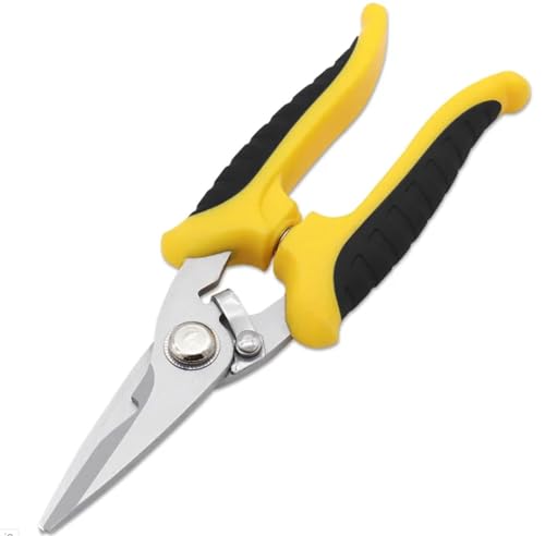 1 PCs Edelstahl Elektriker Schere Multifunktionale Handschere Rillendraht und Stahlblech Elektriker -Werkzeuge(Yellow) von LFJQFQR