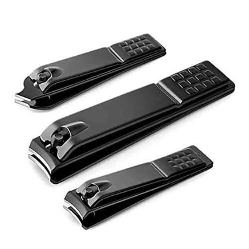 1pc schwarze Nagelschneider Edelstahl Nagelschneider Dicke Schere Zehennagel Fingernagel Professionelle Maniküre Trimmer Nailart(Small oblique mouth) von LFJQFQR