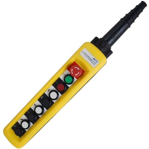 2/4/6/8 Drucktasten Doppelgeschwindigkeits-/Einzelgeschwindigkeits-Hängekran-Steuerstationen mit Not-Aus for Schaltkreise XAC-A271(PURPLE,Double Speed 1pcs) von LFJQFQR