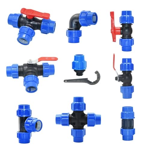 20/25/32/40/50/63mm PVC PE Rohr Leitungswasser Splitter Kunststoff Schnell Ventil stecker Garten Bauernhof Bewässerung Wasser Rohr Armaturen(End connector,50mm) von LFJQFQR