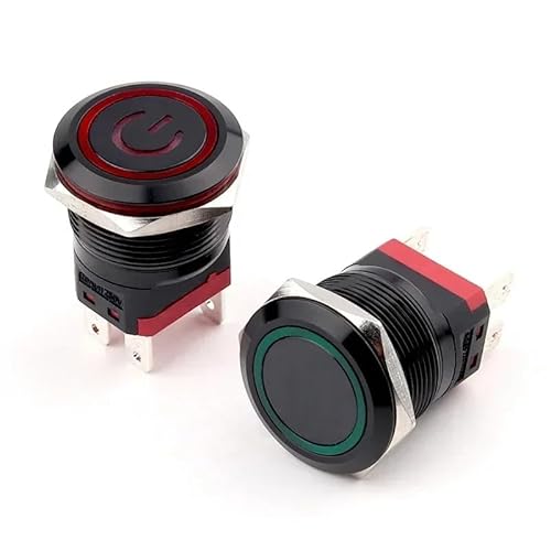 22mm Hochstromschalter Reset Selbstsichernder Power Start Wasserdichter Schalter(Power label-G,RESET_3-6V) von LFJQFQR