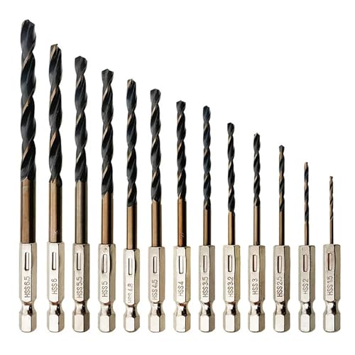 3/7/13PCS Hex Schaft Spiralbohrer Set Holz Metall Loch Cutter Kern Bohren Werkzeug Kobalt Bohrer bits 1,5 2 2,5 3 3,5 4 5 6mm(3pcs 4.5mm) von LFJQFQR