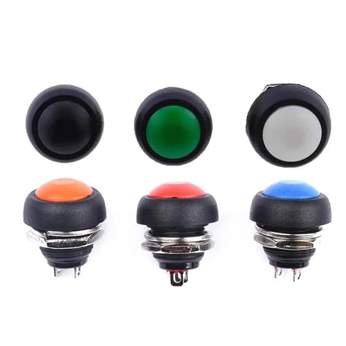5/20/100 STÜCKE 12mm Momentary Push Button Switch PBS-33B Selbstrückstellender runder Schalter SPST NO 2Pin 1A DC12V(Green Locking,100PCS) von LFJQFQR