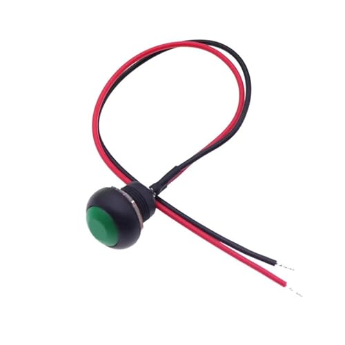 5/20/100 STÜCKE 12mm Momentary Push Button Switch PBS-33B Selbstrückstellender runder Schalter mit Draht SPST NO 2Pin 1A DC12V(Green Reset,5PCS) von LFJQFQR
