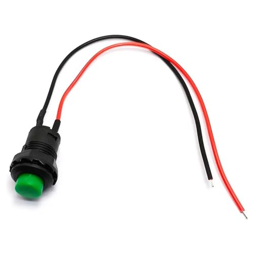 5/20/100PCS 12MM Runde Taste Schalter Mit Kabel 20CM Selbst-Locking DS-428/427 selbst-Zurücksetzen Push Button Schalter(Green,SELF LOCKING_5PCS) von LFJQFQR