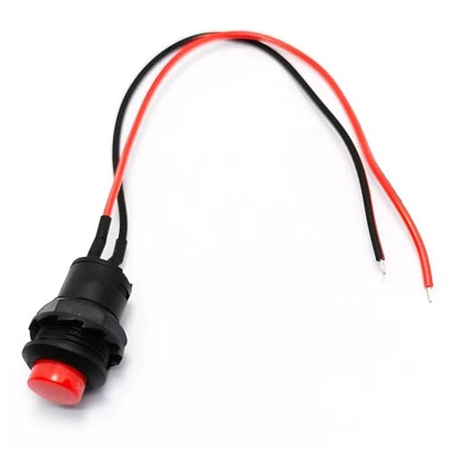 5/20/100PCS 12MM Runde Taste Schalter Mit Kabel 20CM Selbst-Locking DS-428/427 selbst-Zurücksetzen Push Button Schalter(Red,SELF LOCKING_5PCS) von LFJQFQR