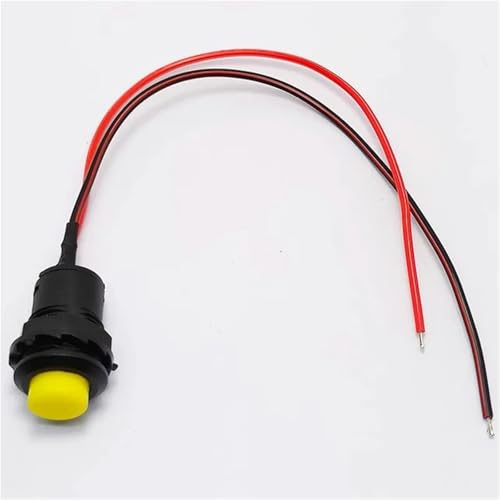 5/20/100PCS 12MM Runde Taste Schalter Mit Kabel 20CM Selbst-Locking DS-428/427 selbst-Zurücksetzen Push Button Schalter(Yellow,SELF LOCKING_100PCS) von LFJQFQR