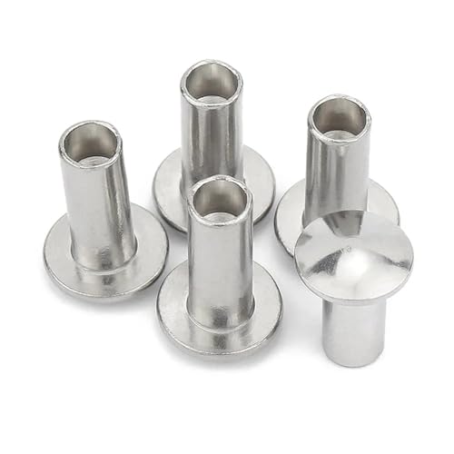 GB873 M2 M2.5 M3 M4 M5 M6 Aluminium-Rundkopf, Halbhohlschaft, Nietendurchmesser 2–6 mm, Schraubenlänge 3–30 mm, 10/50 Stück(10Pcs M6,5mm) von LFJQFQR