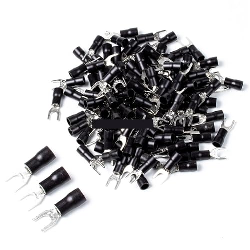 Gabel kabel draht stecker draht crimpen terminal SV 1,25-3 SV 1,25-4 SV2-3 pre-isolierte terminal 100PCS(Black,SV1.25-6) von LFJQFQR