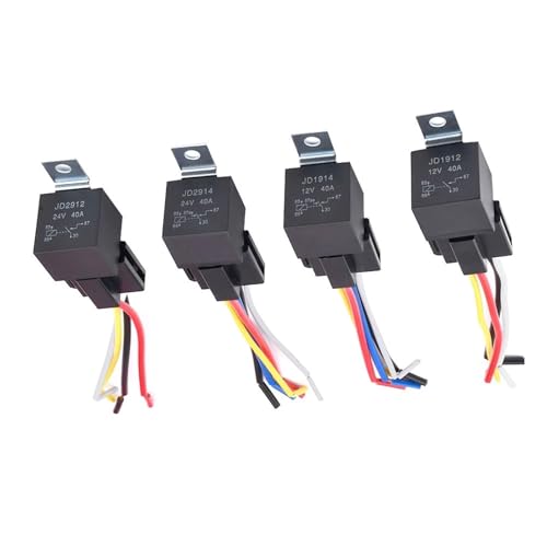 JD1912 JD2912 JD1914 JD2914 Kfz-Relais 12 V 24 V 4-polig 5-polig 40 A mit Kabelbaumsockel 1 Stück(JD1912 4PIN 12V 40A) von LFJQFQR