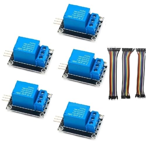 KY-019 DC5V 1-Kanal-Relaismodul 1/5 Stück(5 Relay and 3 Wires) von LFJQFQR