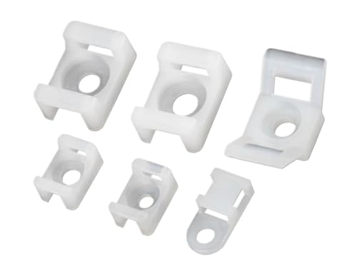 Kabelbinderhalterungen Sitz Festsitz Drahtbügel Satteltyp Kunststoffhalter Weiß Schwarz HC-2 HC-4 Datenleitungswickler 50/100 STÜCK(HC-2-4 100Pcs,White) von LFJQFQR