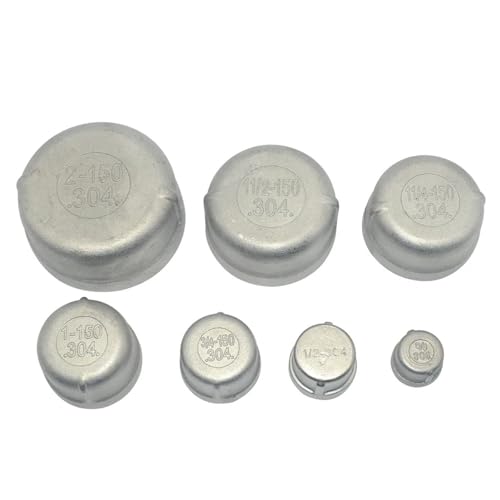 Kappe weiblich Edelstahl Gewinde Rohrverschraubungen Gewinde Sechskantmutter/Rohrkappe/Stecker 1/4" 3/8" 1/2" 3/4" 1" 1-1/4" 1-1/2" 2"(DN15) von LFJQFQR