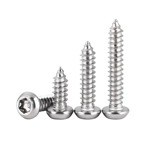 M2 M2.3 M2.6 M3 M3.5 M4 M5 M6 304 Edelstahl Sechslappen Torx Flachrundkopf mit Stiftsicherheit Selbstschneidende Holzschraube(8mm,20pcs M3.5) von LFJQFQR