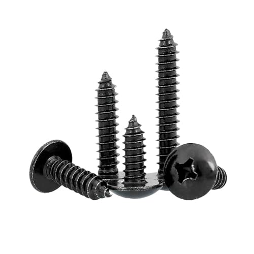 M2.2 M2.9 M3.5 M3.9 M4.2 M4.8 Kreuzschlitzschrauben aus Edelstahl 304, großer runder Kopf, selbstschneidende Holzschrauben, 10/50 Stück(50pcs M2.2x19mm) von LFJQFQR