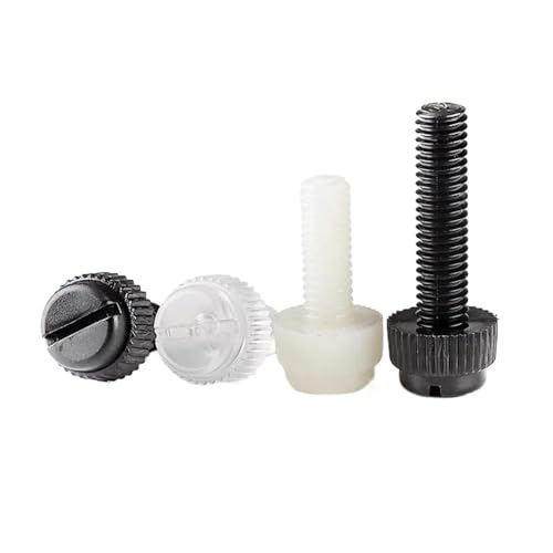 M3 M4 M5 M6 M8 Nylon PA66 Rändelschlitzkopf Werkzeuglose Daumenschraube 10/20 Stück(White,10pcs M6x25) von LFJQFQR