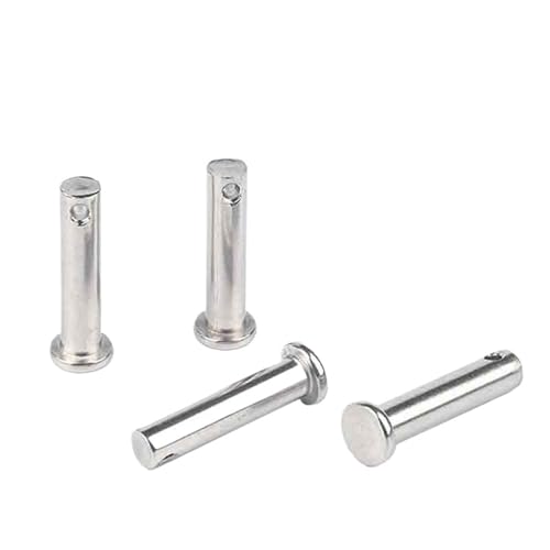M3-M8 Gabelkopfbolzen mit Kopf 304 Edelstahlschaft Flachkopf mit Lochstift Bolzenstift M4 M5 M6 Zylinderstifte(M6x70-5Pcs) von LFJQFQR