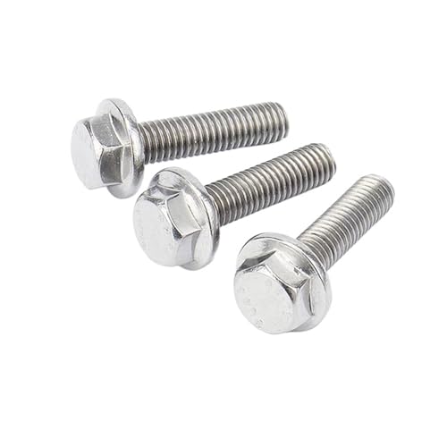 M5 M6 M8 M10 M12 A2-70 304 Edelstahl Sechskantkopf mit gezähnter Flanschschraube Außenbolzen GB5787 1-10 Stück(20mm,10pcs M5) von LFJQFQR