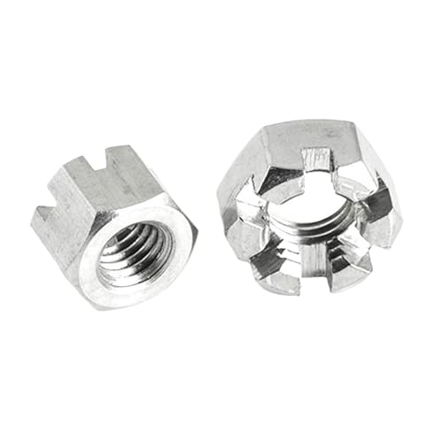 M6 M8 M10 M12 M14 M16 M18 M20 Sechskant-Schlitzmuttern dünne Sechskantmuttern aus 304 Edelstahl 1/10 STÜCKE(M14-3pcs) von LFJQFQR