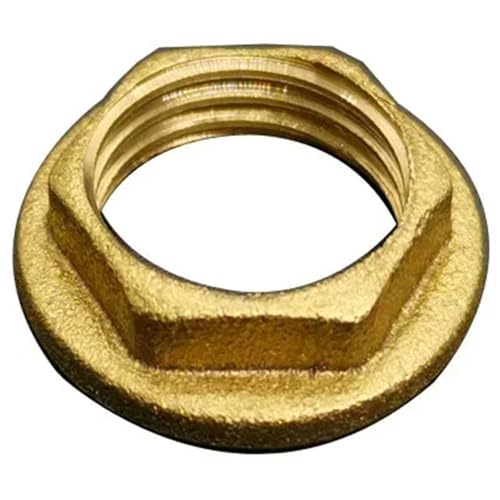 Messing Sechskant-Sicherungsmuttern Rohrverschraubung Flanschmutter 1/8" 1/4" 3/8" 1/2" 3/4" 1" Innengewinde Sechskantschaftkappe(Flange,3/4") von LFJQFQR