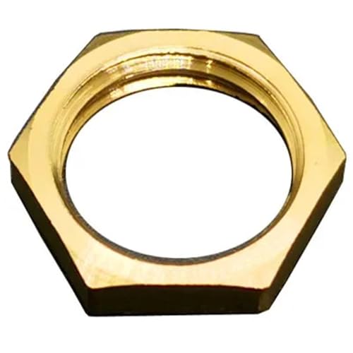 Messing Sechskant-Sicherungsmuttern Rohrverschraubung Flanschmutter 1/8" 1/4" 3/8" 1/2" 3/4" 1" Innengewinde Sechskantschaftkappe(Nut,3/8") von LFJQFQR