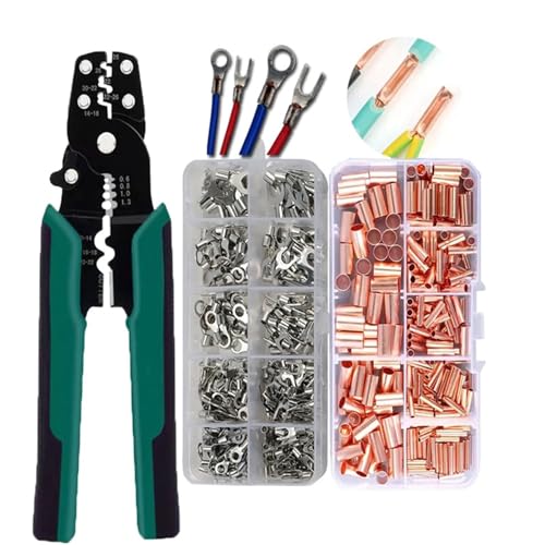 Multifunktions-Crimpzange for elektrische Anschlüsse mit Abisolier- und Schneidefunktion, Handcrimpwerkzeug, mehrere Anschluss-Kits(TL-1) von LFJQFQR