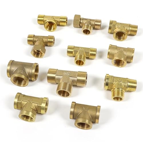 Pneumatische Sanitär Messing Rohr Fitting Männlichen/Weiblichen Gewinde 1/8 "1/4" 3/8 "1/2" BSP T Typ Kupfer armaturen(Female-F-M,1inch) von LFJQFQR