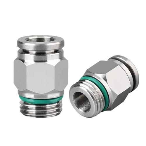 Pneumatische schnell stecker 304 edelstahl G gewinde M5 M6 1/8 "1/4" 3/8 "1/2" externe gewinde rohr wasser gas stecker(PC8-G02,10 PCS) von LFJQFQR