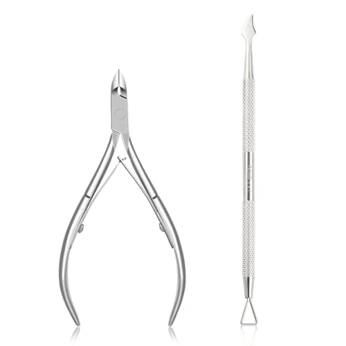 Professioneller Edelstahl -Nagelschneider Schere Nipper Funktion Nagelhaut Pusher Remover Maniküre Nagelkunst -Pflegewerkzeug Kit Kit(Nail set 2-1) von LFJQFQR