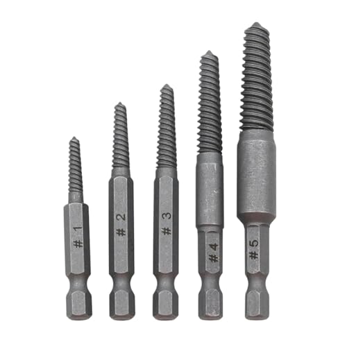 Schraubenausdreher mit Sechskantschaft und gebrochenem Kopf, Schraubendreher zum Herausnehmen von elektrischen Bohrern, Werkzeug-Set (5-teiliges Ausdreher-Set) von LFJQFQR