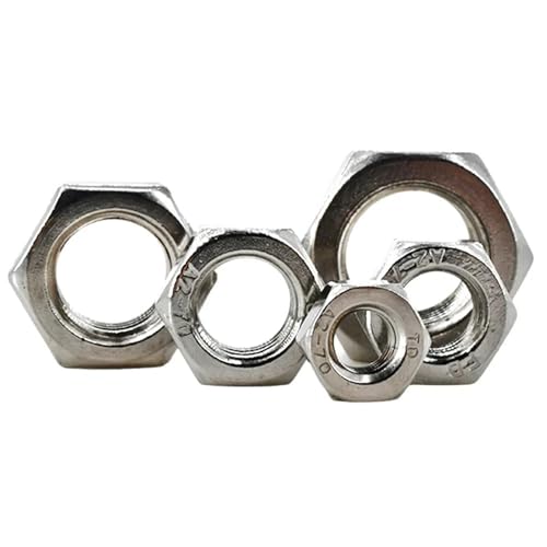 Sechskantmutter aus 304 A2 Edelstahl für M1 M1,2 M1,4 M1,6 M2 M2,5 M3 M4 M5 M6 M8 M10 M12 M16 M20 M24 Schraube (M1.2 (100 Stück) s)) von LFJQFQR