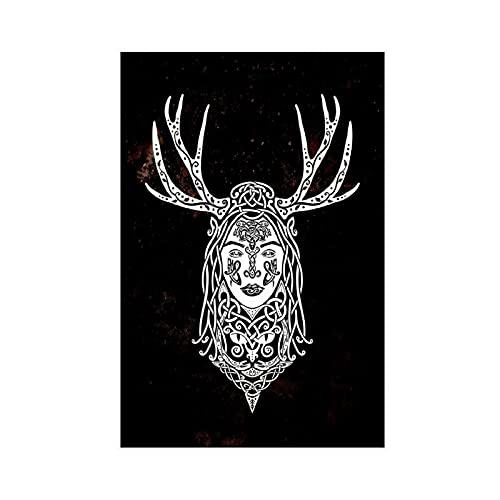 Kunstdruck auf Leinwand, Motiv: nordische Mythologie, Freya, nordische Göttin, 40 x 60 cm von LFJT