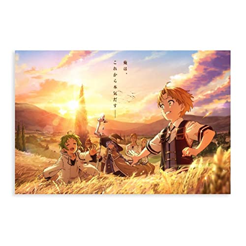 Mushoku Tensei Jobless ReinCarnation Staffel 2 Anime 1 Leinwand-Poster, Wandkunst, Deko, Gemälde für Wohnzimmer, Schlafzimmer, Dekoration, ungerahmt: 30 x 45 cm von LFJT