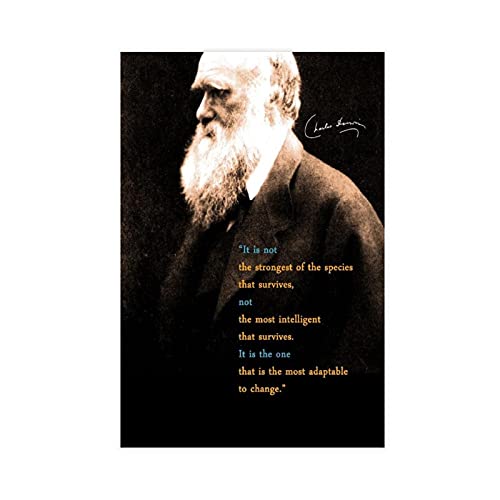 Poster auf Leinwand, Wissenschaftler Charles Darwin, Zitat, Wandkunst, Deko, Bild, Gemälde für Wohnzimmer, Schlafzimmer, Dekoration, ohne Rahmen, 30 x 45 cm von LFJT