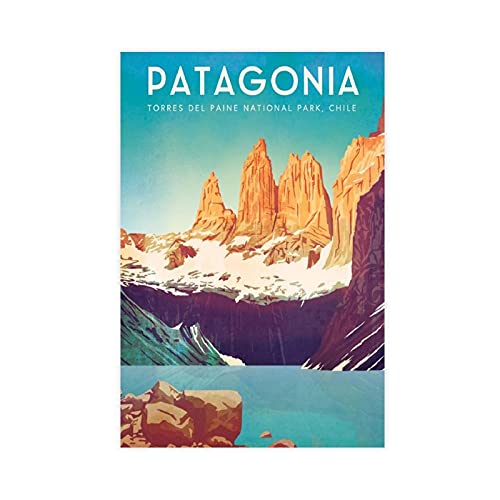 Vintage-Weltreise-Poster Patagonia Chile, Leinwand-Poster, Wandkunst, Deko, Bild, Gemälde für Wohnzimmer, Schlafzimmer, Dekoration, ungerahmt: 30 x 45 cm von LFJT