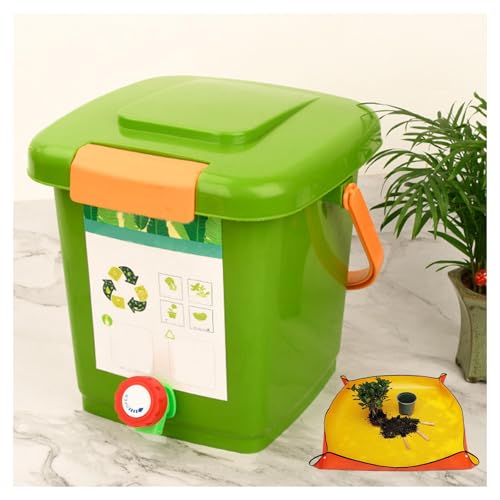 LFLIFENG Komposteimer Mit Wasserhahn Komposteimer Bequemes Recycling von Lebensmittelabfällen Compost Bin Kitchen,Style1(8L)-1Set von LFLIFENG
