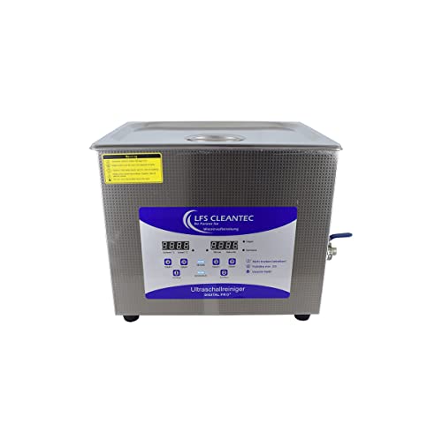 LFS CLEANTEC Ultraschallreiniger Digital Pro DP-040S - 10L digitales Ultraschallreinigungsgerät mit Degas Funktion und Semiwave Modus von LFS CLEANTEC