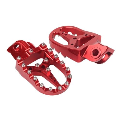 Für BETA RR 4T 350-390-400-430-450-480-498-520-525 2006-2019 Motorradzubehör Fußstütze Offroad Breite Fußrasten Rutschfeste Pedale Pedalhalterung(Rot) von LFSKIUDS