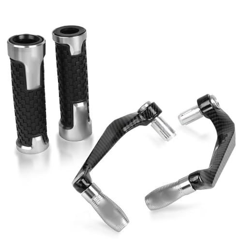 Für CBR600 F2 F3 F4 F4i CBR600F 1991-2013 Motorrad CNC Lenkergriffe Schutz Kupplungsbremshebel Lenkerhebelschutz 7/8" 22mm(Silber) von LFSKIUDS